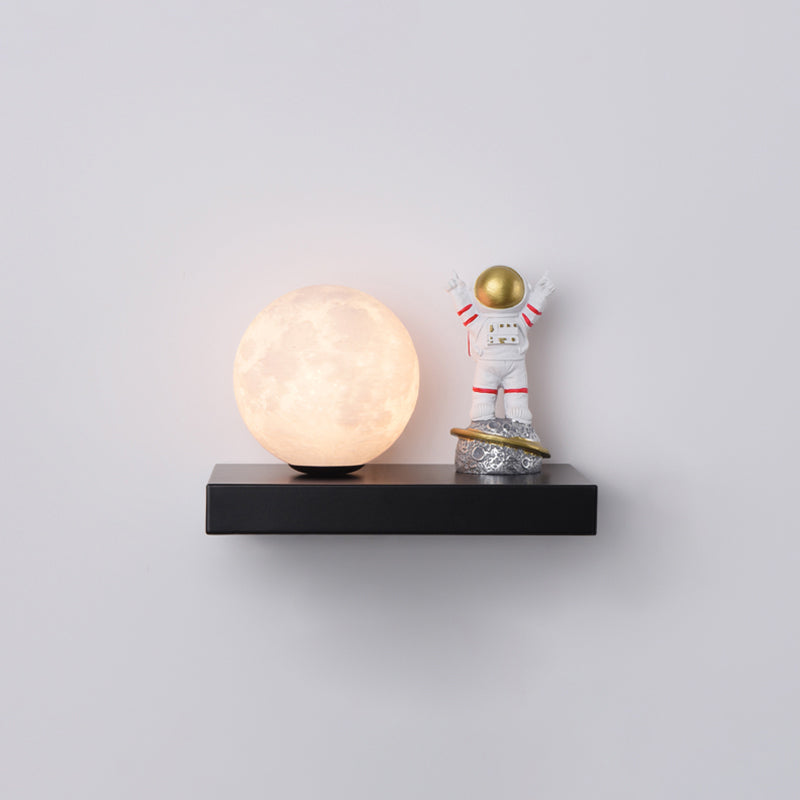 Modern Metal Wall Sconce Ball Shape Wall Light with PLA Shade for Bedroom