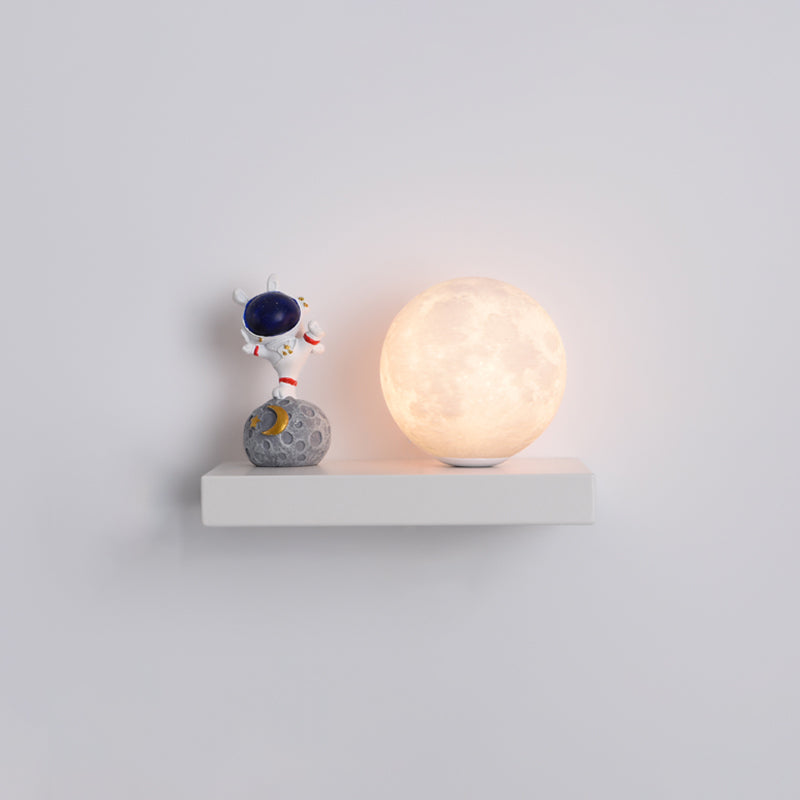 Modern Metal Wall Sconce Ball Shape Wall Light with PLA Shade for Bedroom