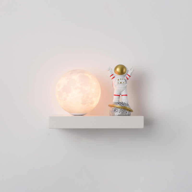 Modern Metal Wall Sconce Ball Shape Wall Light with PLA Shade for Bedroom