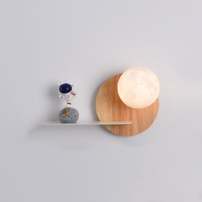 Modern Metal Wall Sconce Ball Shape Wall Light with PLA Shade for Bedroom