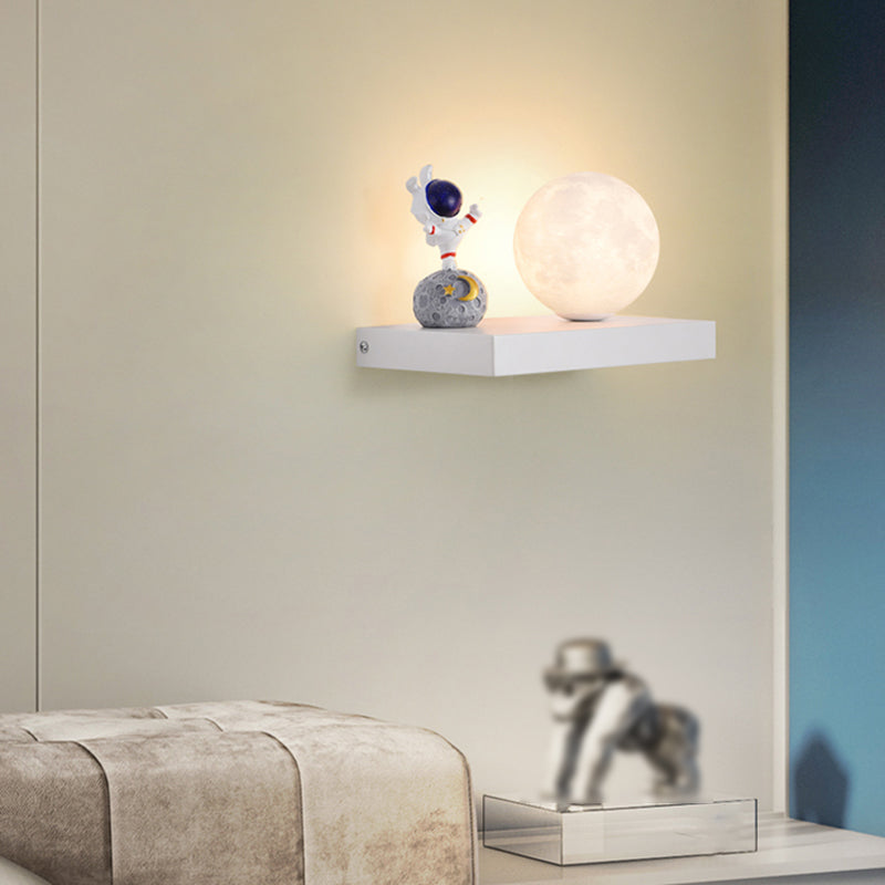 Modern Metal Wall Sconce Ball Shape Wall Light with PLA Shade for Bedroom