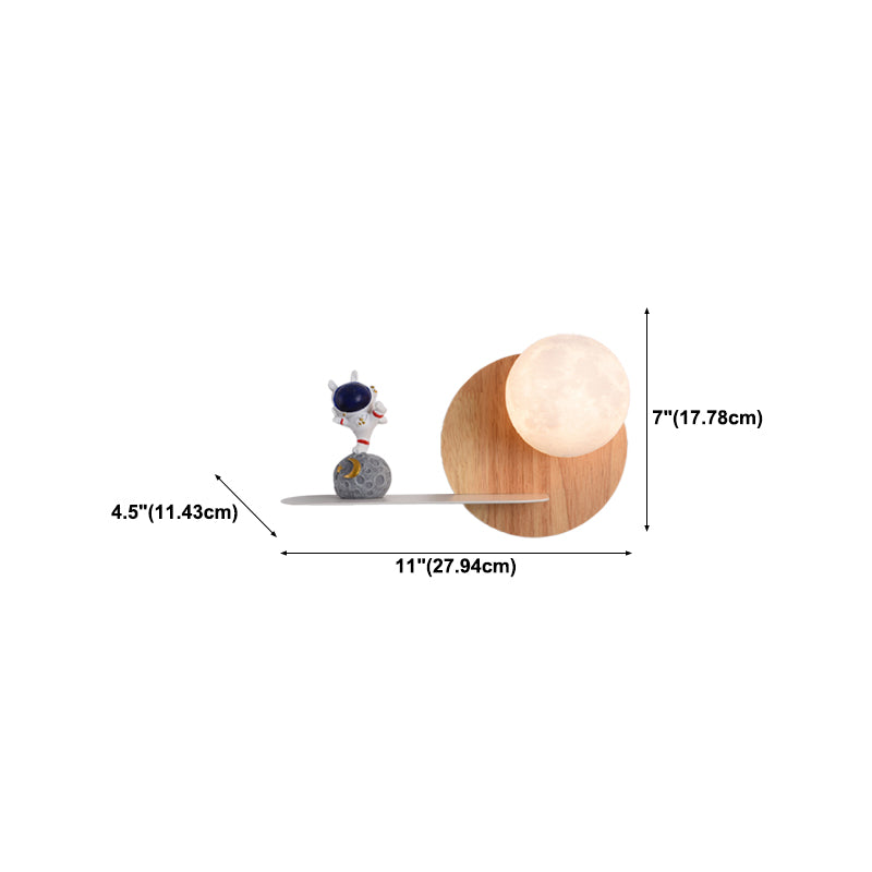 Modern Metal Wall Sconce Ball Shape Wall Light with PLA Shade for Bedroom