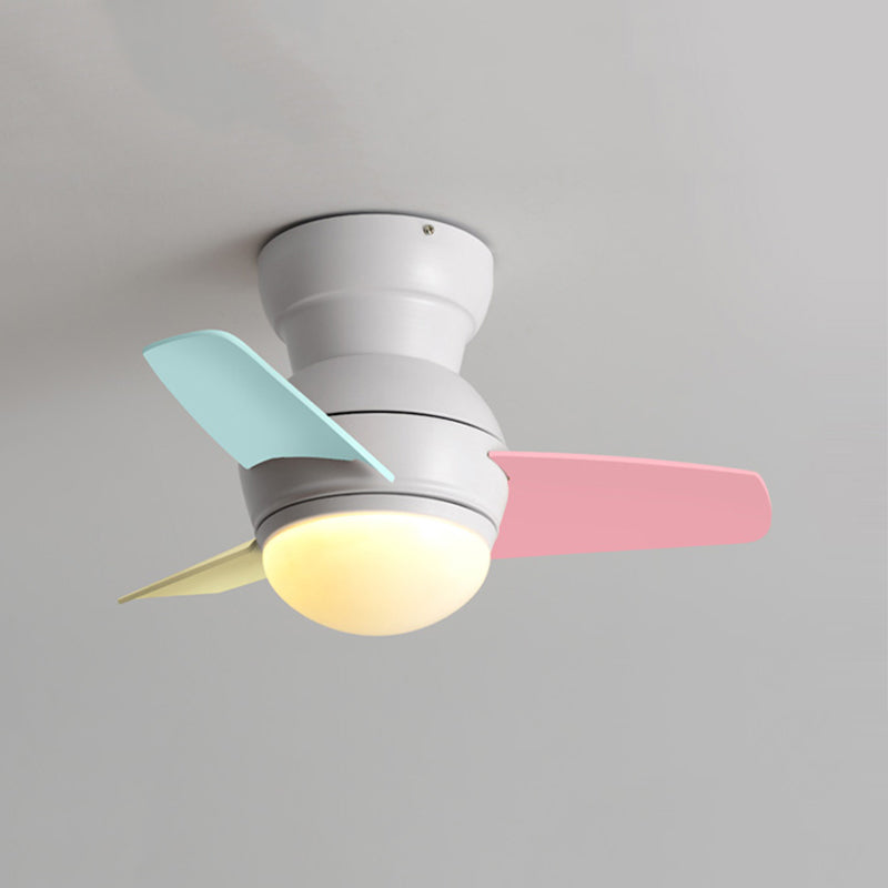 Metal Ceiling Fan Lamp Modern Style 1 Light Ceiling Fan Light for Children's Room