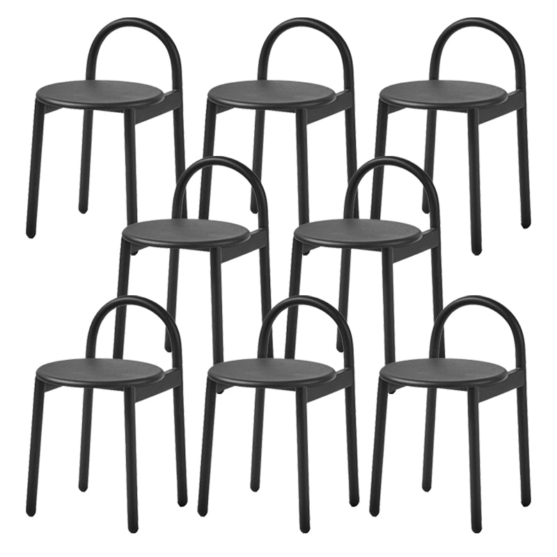 Modern Circular Wood Top Barstool Metal 4 Legs Bar Stool for Living Room