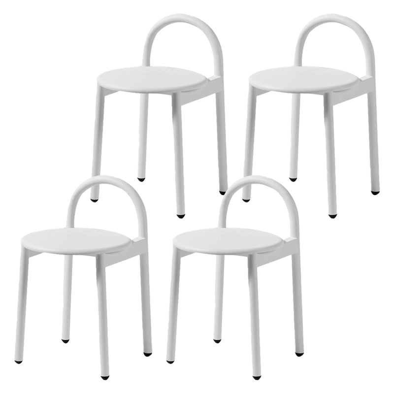 Modern Circular Wood Top Barstool Metal 4 Legs Bar Stool for Living Room