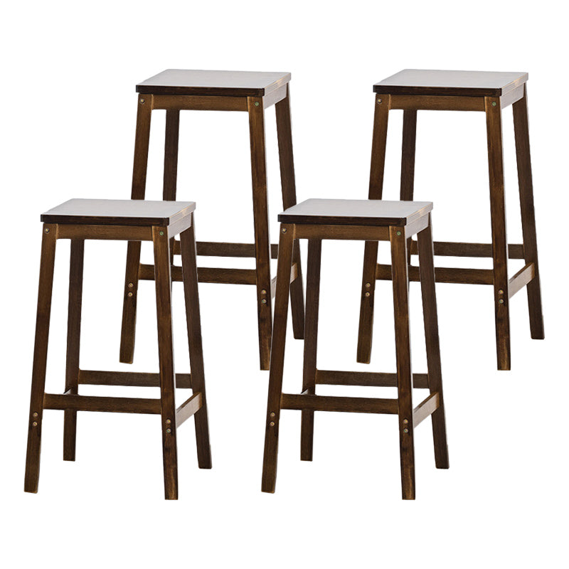 Dining Room Simple Wood Barstool Wood 4 Legs Bar Stool with Pedal