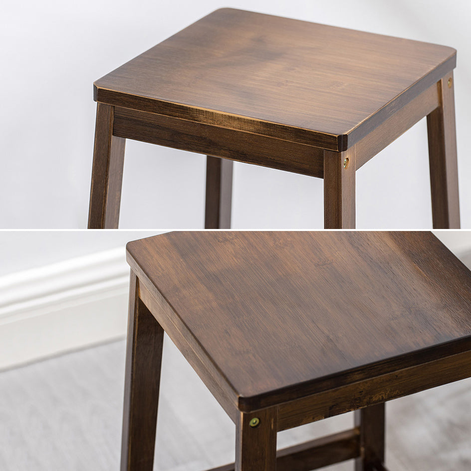 Dining Room Simple Wood Barstool Wood 4 Legs Bar Stool with Pedal