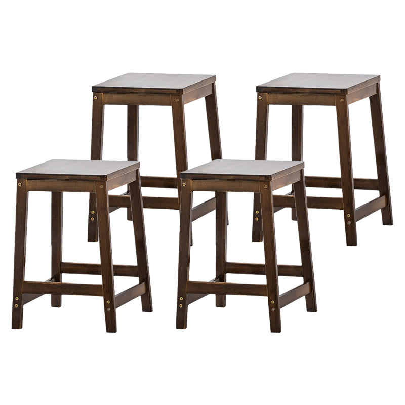 Dining Room Simple Wood Barstool Wood 4 Legs Bar Stool with Pedal