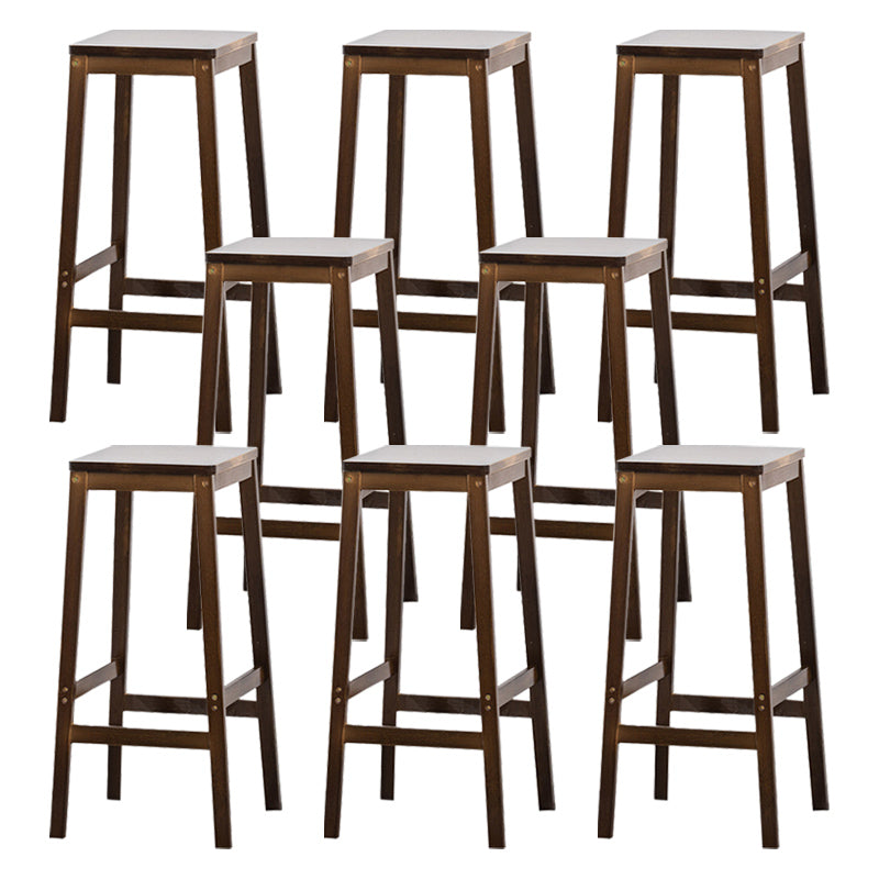Dining Room Simple Wood Barstool Wood 4 Legs Bar Stool with Pedal