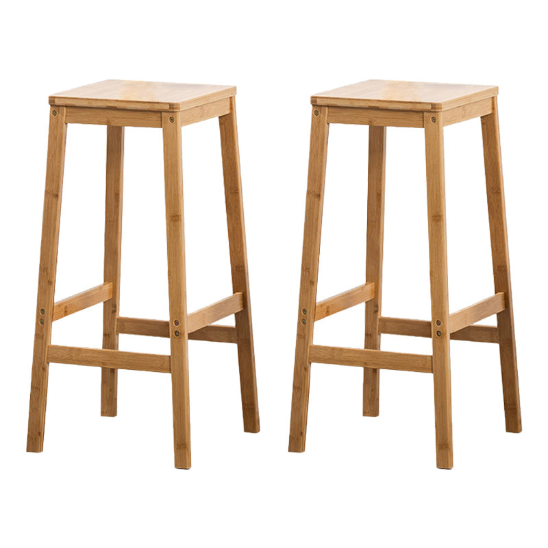 Dining Room Simple Wood Barstool Wood 4 Legs Bar Stool with Pedal