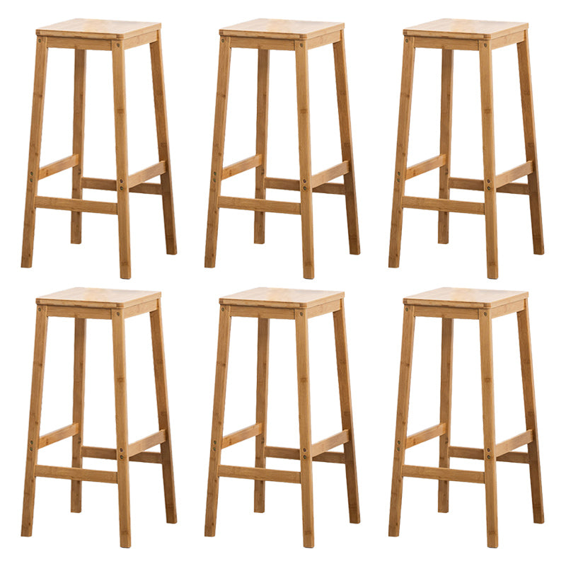 Dining Room Simple Wood Barstool Wood 4 Legs Bar Stool with Pedal