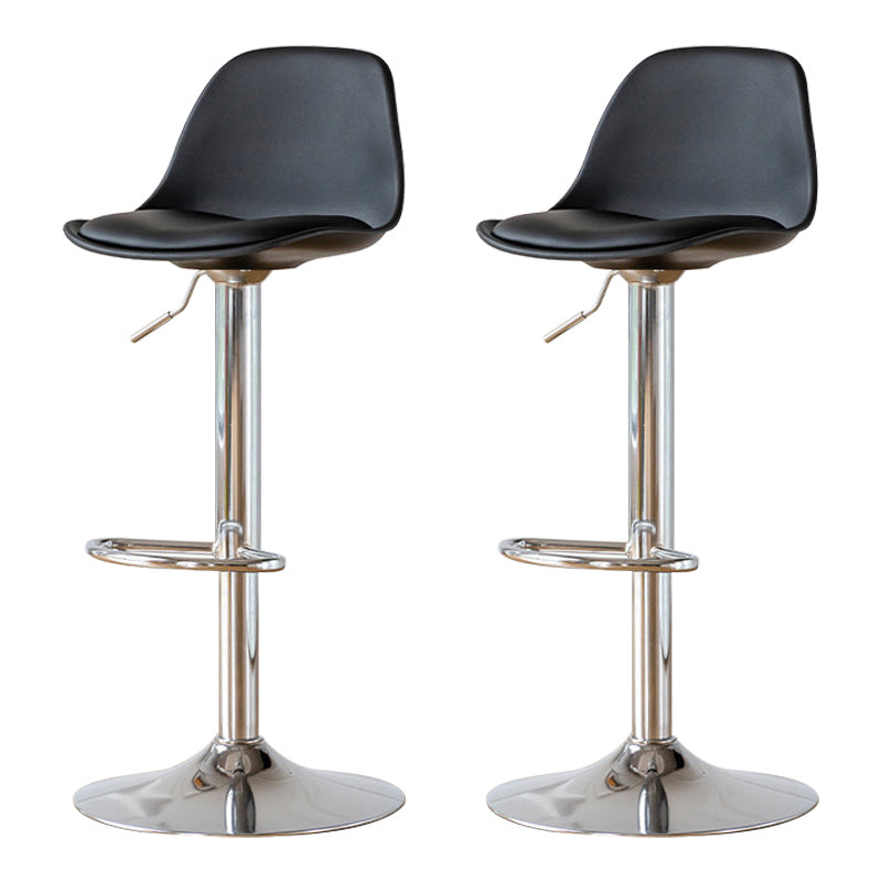 Living Room Nordic Liftable Barstool Leather Bar Stool with Silver Base