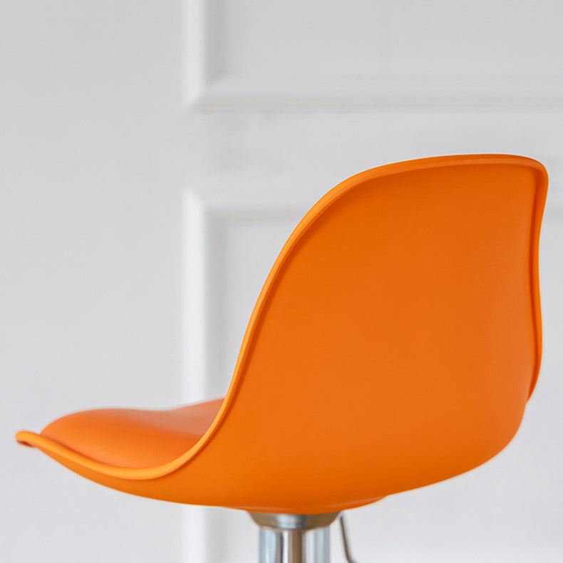 Living Room Nordic Liftable Barstool Leather Bar Stool with Silver Base