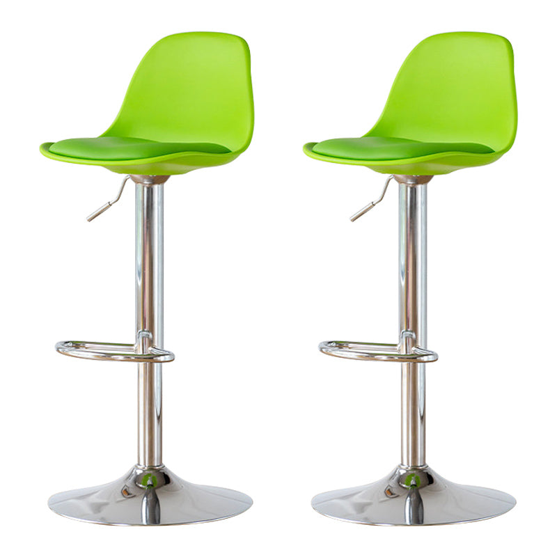 Living Room Nordic Liftable Barstool Leather Bar Stool with Silver Base