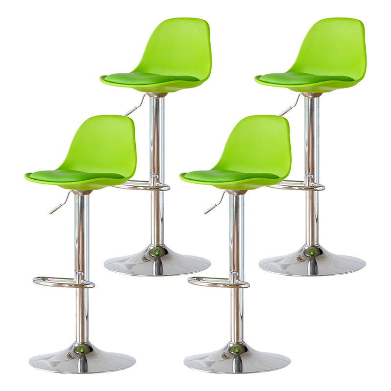 Living Room Nordic Liftable Barstool Leather Bar Stool with Silver Base