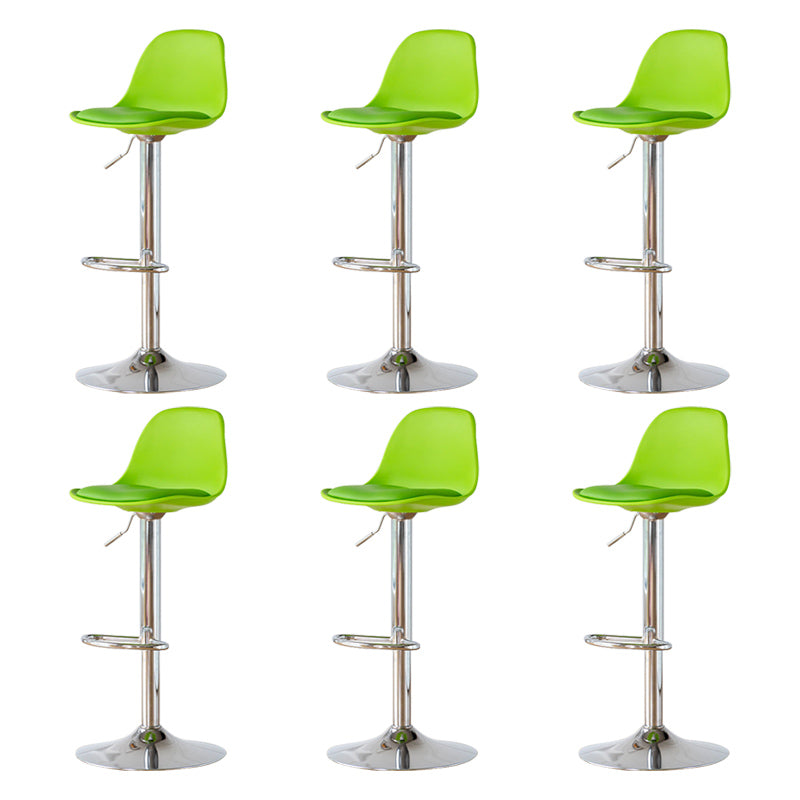 Living Room Nordic Liftable Barstool Leather Bar Stool with Silver Base