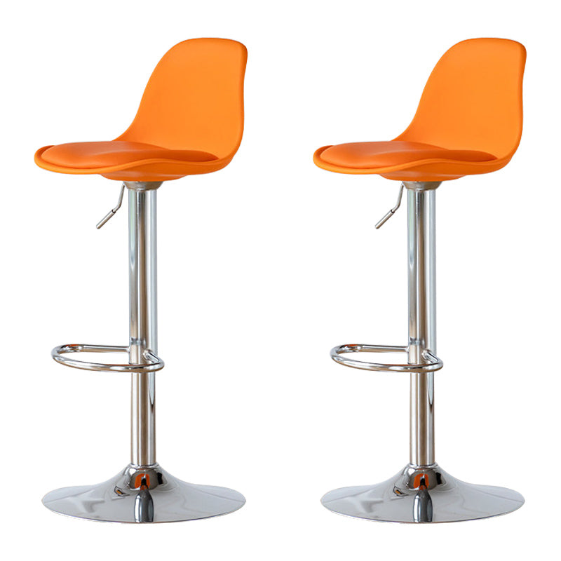 Living Room Nordic Liftable Barstool Leather Bar Stool with Silver Base