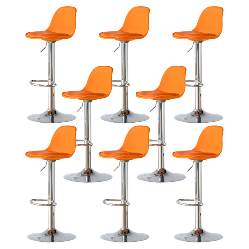 Living Room Nordic Liftable Barstool Leather Bar Stool with Silver Base