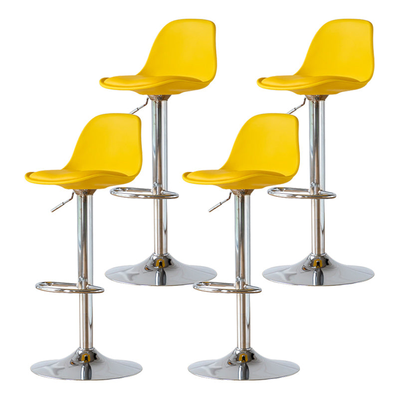 Living Room Nordic Liftable Barstool Leather Bar Stool with Silver Base