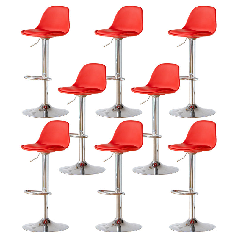 Living Room Nordic Liftable Barstool Leather Bar Stool with Silver Base