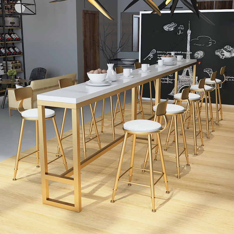 Coffee Shop Modern Barstool Circular Seat Bar Stool with Gold Base