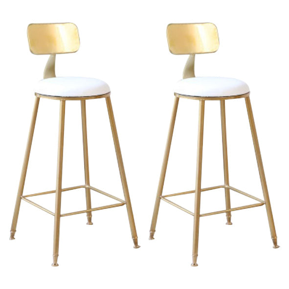 Coffee Shop Modern Barstool Circular Seat Bar Stool with Gold Base