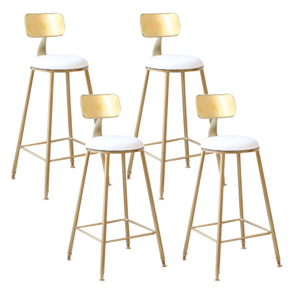 Coffee Shop Modern Barstool Circular Seat Bar Stool with Gold Base