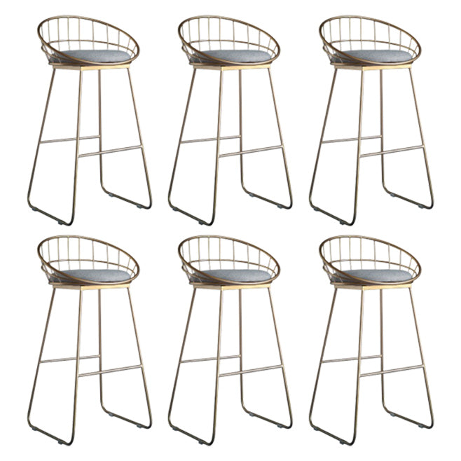 Coffee Shop Modern Barstool Circular Seat Bar Stool with Gold Base
