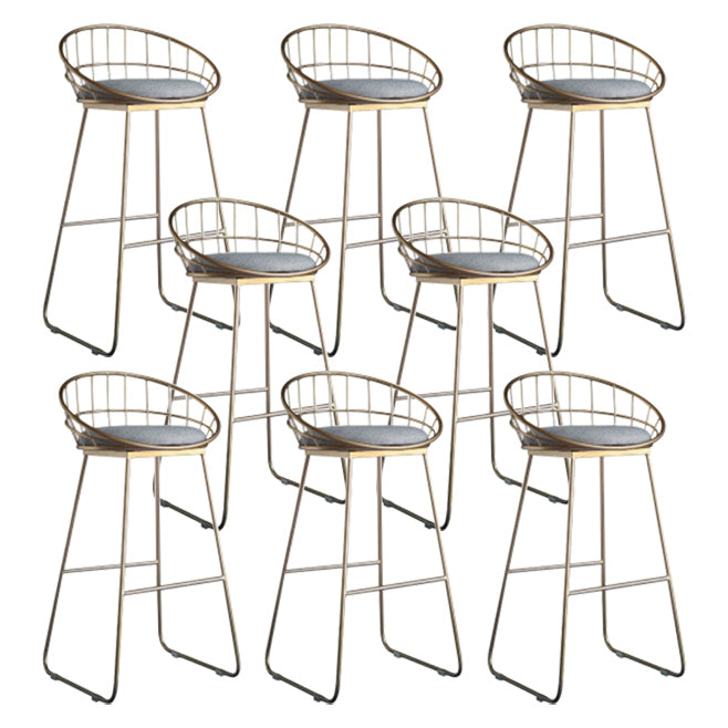 Coffee Shop Modern Barstool Circular Seat Bar Stool with Gold Base