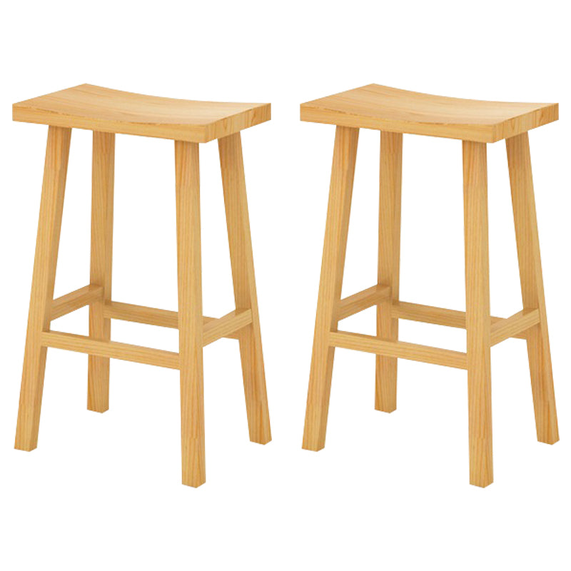 Coffee Shop Simple Wood Barstool Indoor Wood 4 Legs Bar Stool with Pedal