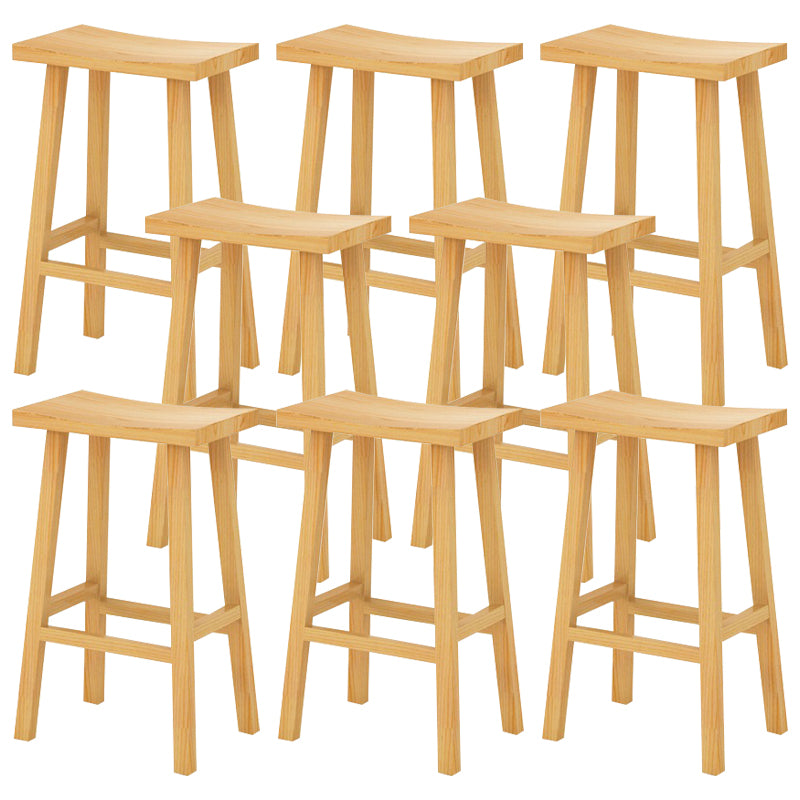 Coffee Shop Simple Wood Barstool Indoor Wood 4 Legs Bar Stool with Pedal