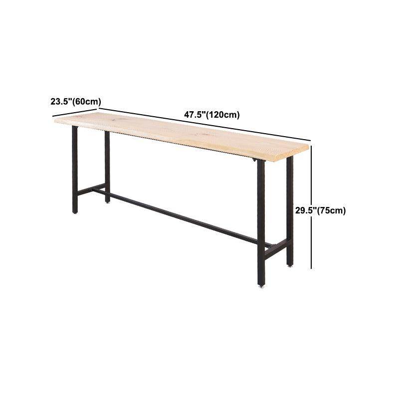 Industrial Rectangle Solid Wood Bar Table Set 1/5/9 Pieces Counter Table with Stools