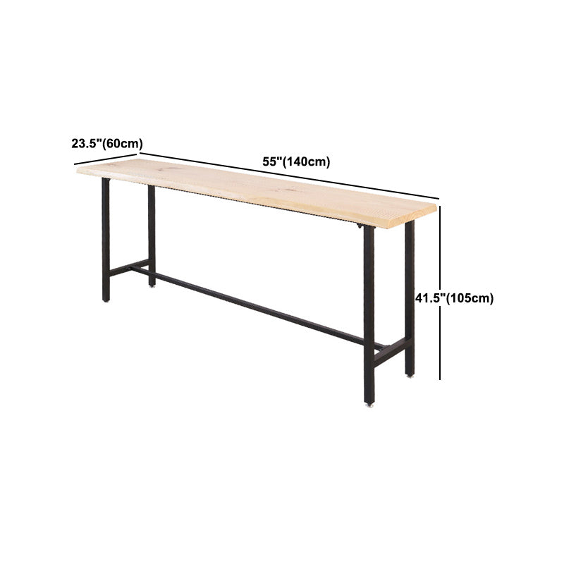 Industrial Rectangle Solid Wood Bar Table Set 1/5/9 Pieces Counter Table with Stools