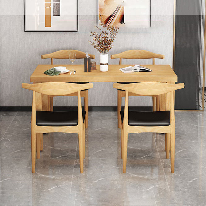 Traditional Dining Table Set 1/2/5 Pieces Rectangle Solid Wood Natural Dinette Set