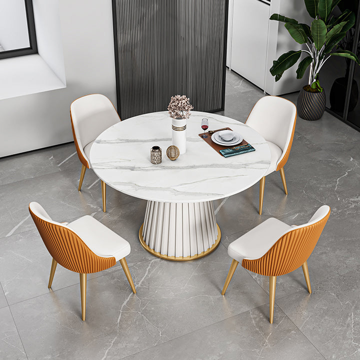 Traditional Luxury Dining Table Sintered Stone Round Table for Home