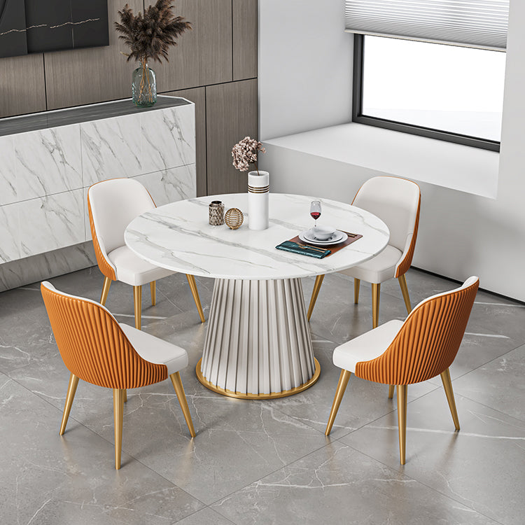 Traditional Luxury Dining Table Sintered Stone Round Table for Home