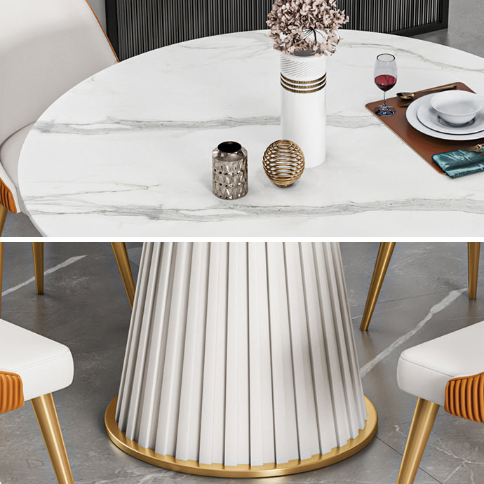 Traditional Luxury Dining Table Sintered Stone Round Table for Home