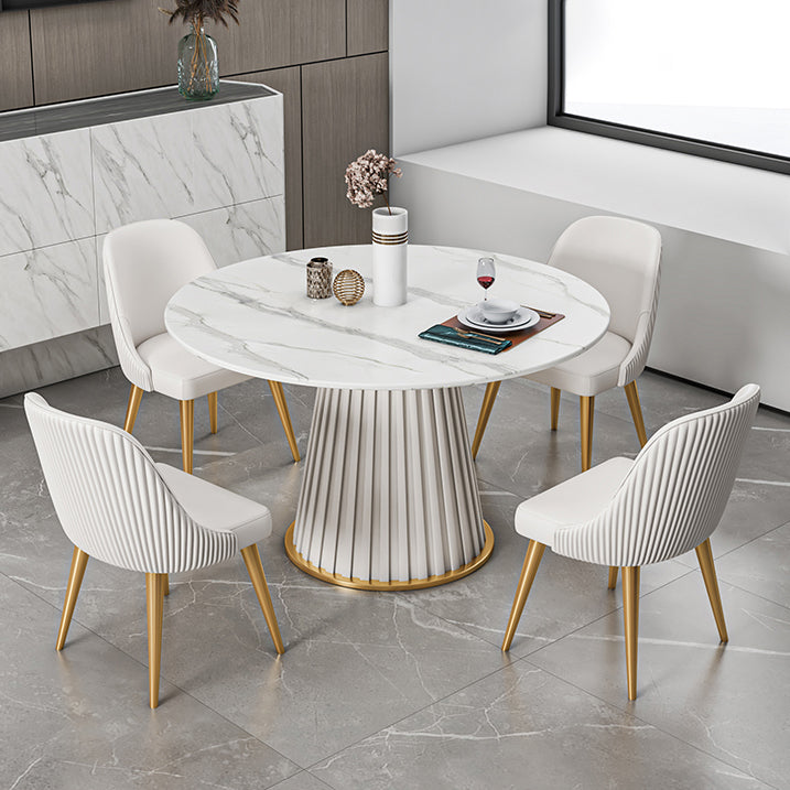 Traditional Luxury Dining Table Sintered Stone Round Table for Home