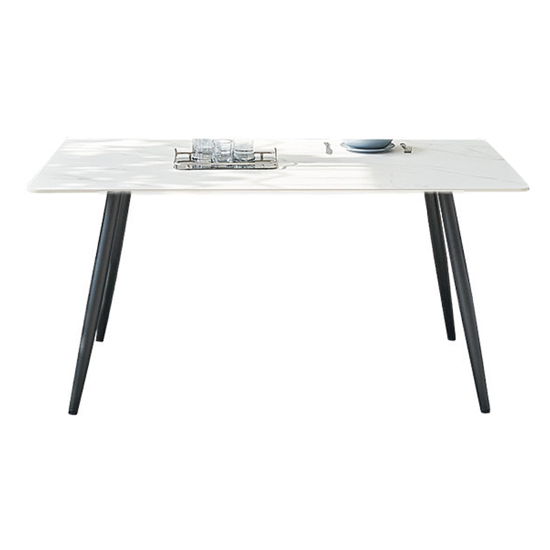 Rectangle Modern Stone Table Standard Height Table Dining with 4 Legs