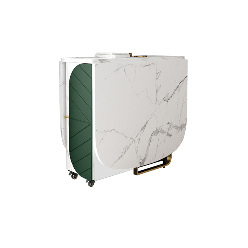 59'' Foldable Rectangle Dining Table Medieval Modern Table with Storage Trestle Base