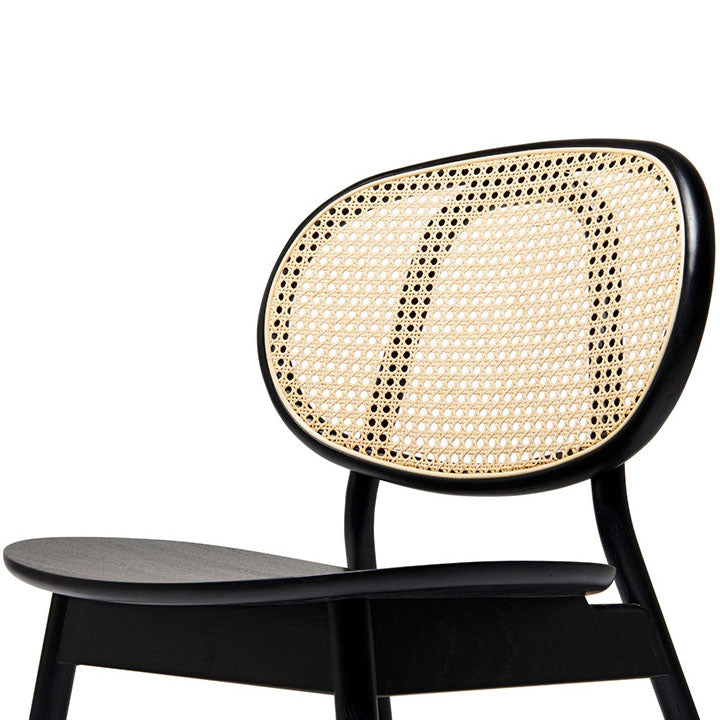Contemporary Rattan Dining Chair Open Back Dining Side Furniture in Matte Finish
