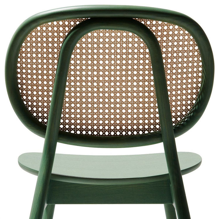 Contemporary Rattan Dining Chair Open Back Dining Side Furniture in Matte Finish