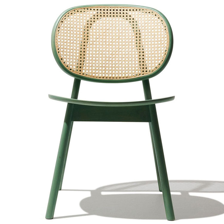 Contemporary Rattan Dining Chair Open Back Dining Side Furniture in Matte Finish