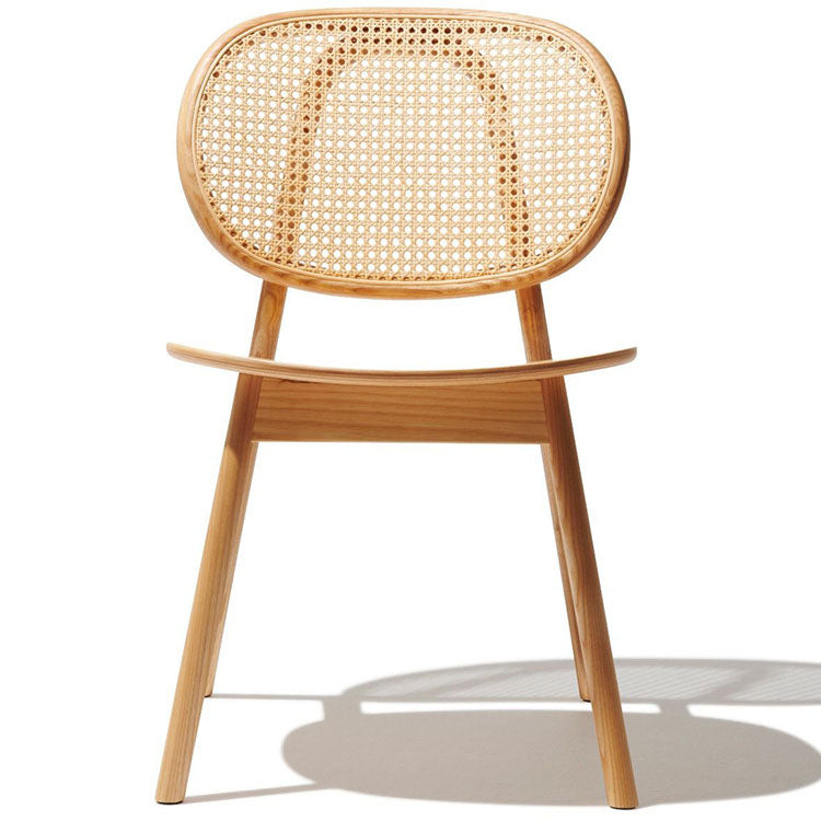Contemporary Rattan Dining Chair Open Back Dining Side Furniture in Matte Finish