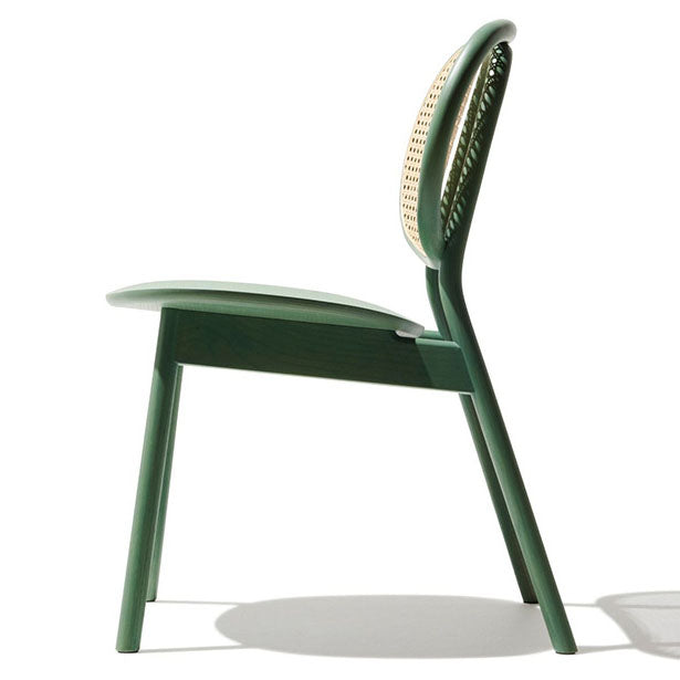 Contemporary Rattan Dining Chair Open Back Dining Side Furniture in Matte Finish