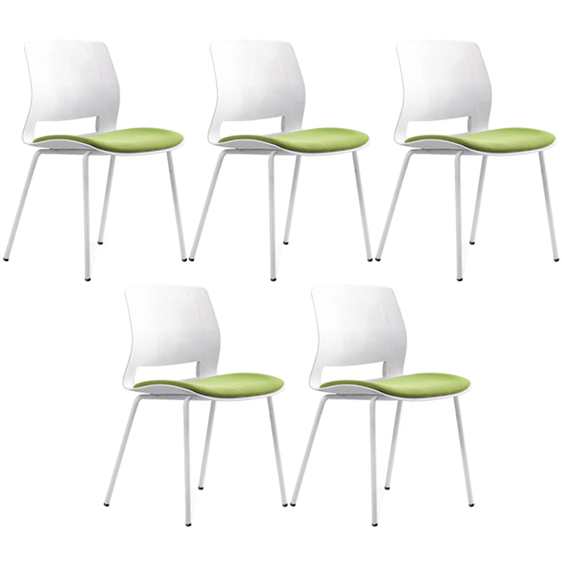 Chrome Metal Frame Modern Conference Chair Armless Computer Desk Chair