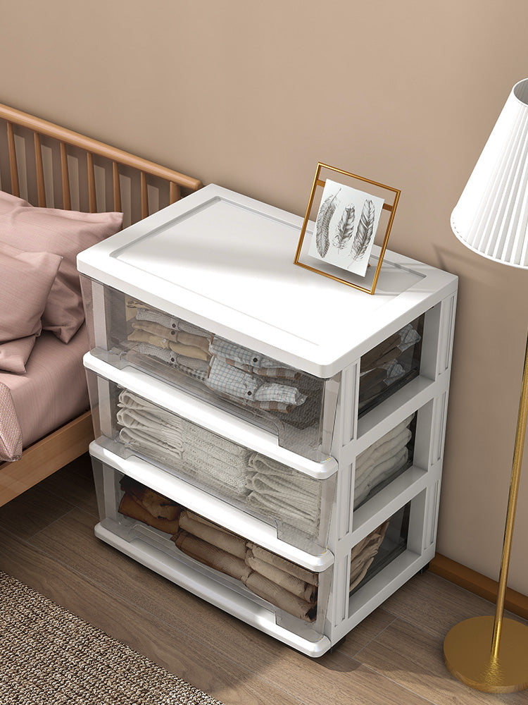 Modern Style Bookshelf in White and Black Color Plastic Bookcase for Office