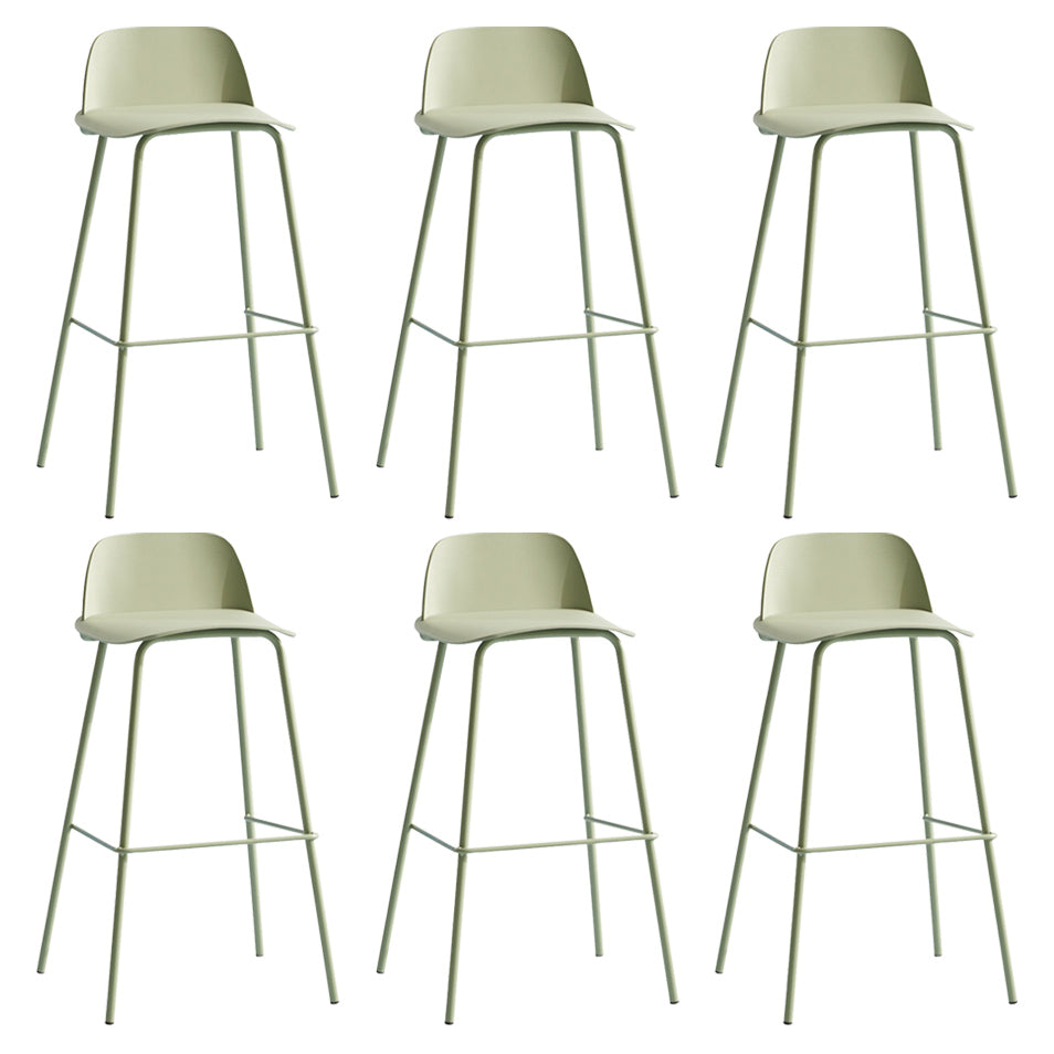 Nordic Style Plastic Barstool Colorful Iron Legs Bar Stool for Living Room