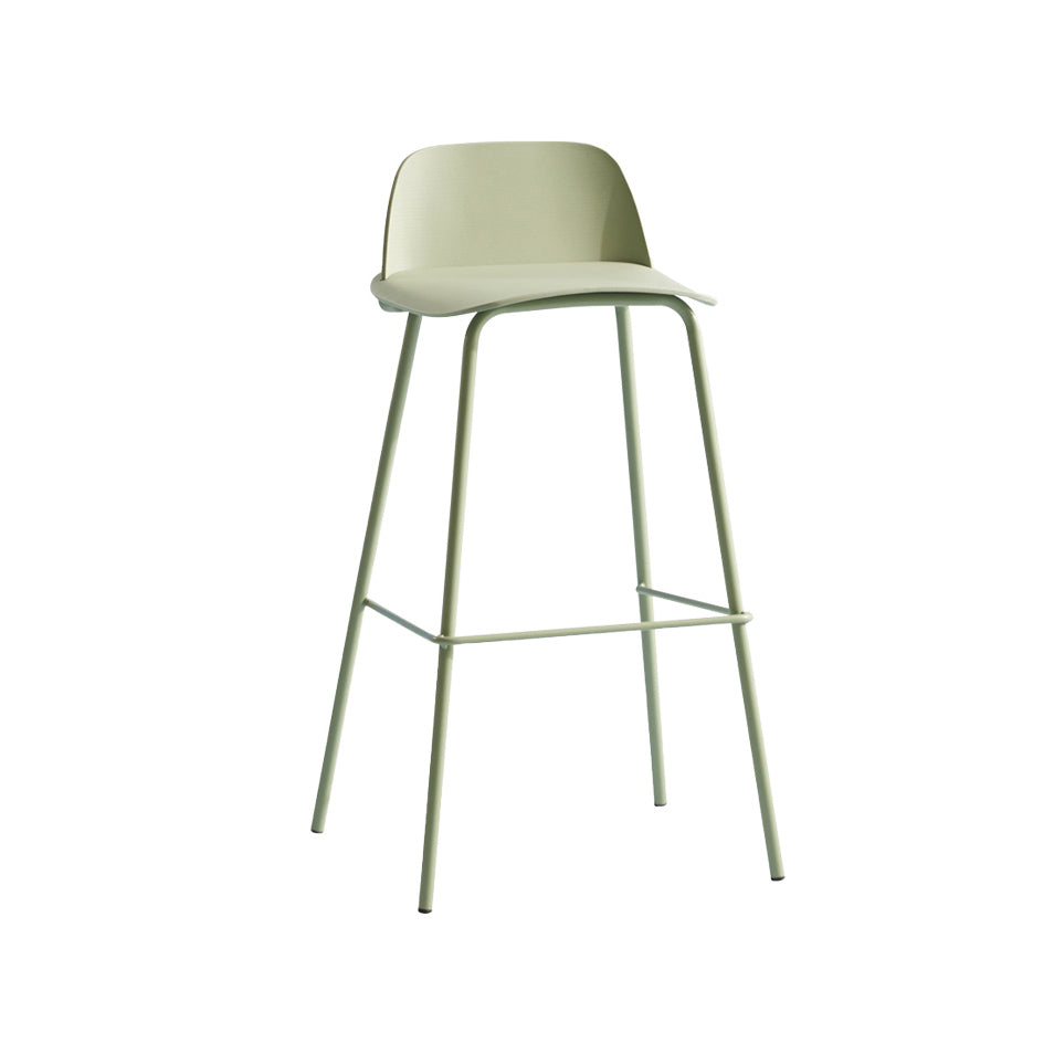 Nordic Style Plastic Barstool Colorful Iron Legs Bar Stool for Living Room