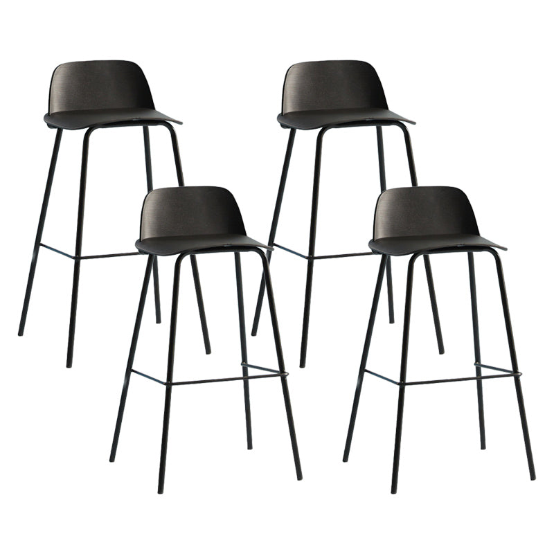 Nordic Style Plastic Barstool Colorful Iron Legs Bar Stool for Living Room
